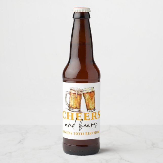 Etikett för Cheers och Öl Födelsedagsfest Vin (Framsida)