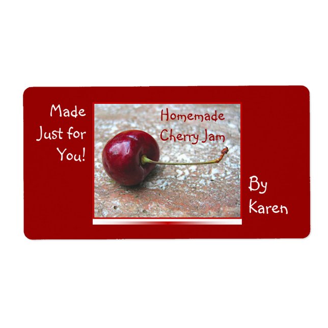 Etikett för Cherry Sylt Fraktsedel (Framsidan)