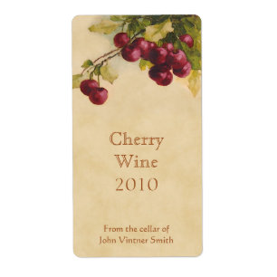 Etikett för Cherry vin flaska Fraktsedel