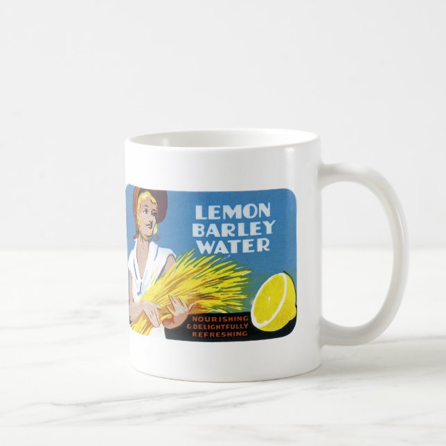 Etikett för citron-kornvatten kaffemugg (Höger)