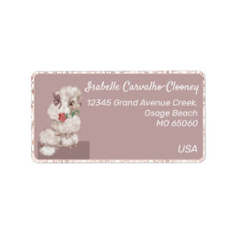 Etikett för den romantiska anpassningsbarna i Cute Adressetikett