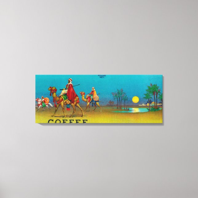 Etikett för Desert Scene-kaffe Canvastryck (Framsida)