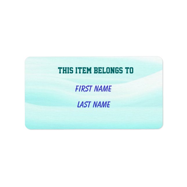 Etikett för "det här tillhöret till" adressetikett (Framsidan)