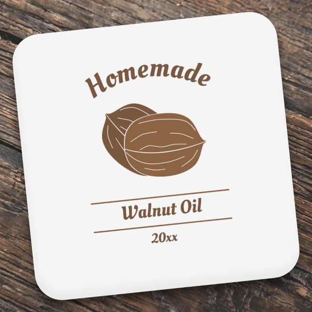 Etikett för Editable Walnut Oil (Walnut Oil Label Sticker)