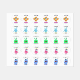 Etikett för eget namn för Monster-Födelsedagsfest