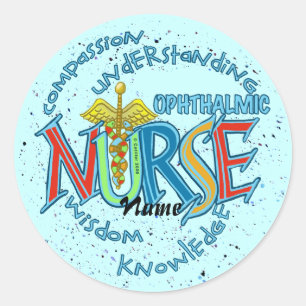 Etikett för eget namn för Ophthalmic Nurse Motto