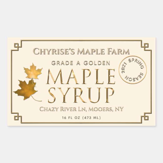 Etikett för elfenbensmärta med Löv och datum (Framsida)