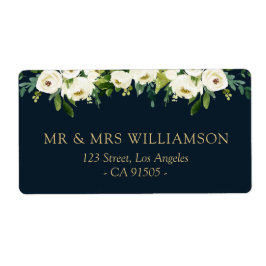 Etikett för elfenbensvit blommigt fraktsedel