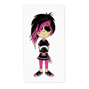 Etikett för Emo Punk flickaklistermärke Fraktsedel