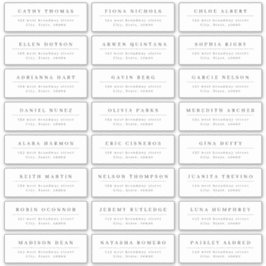 Etikett för enkel gästadress i elegant bröllop