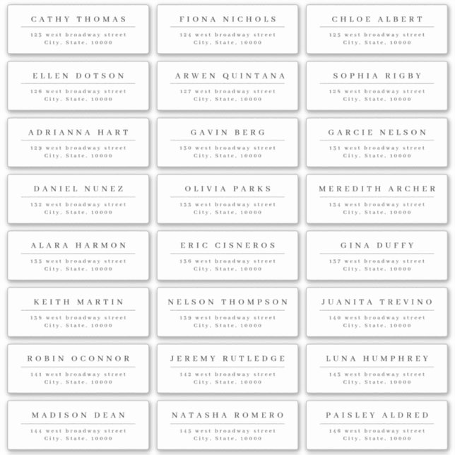 Etikett för enkel gästadress i elegant bröllop (Framsida)