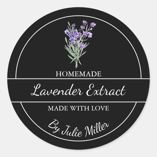 Etikett för enkel hemmaade Lavender Extract (Framsida)
