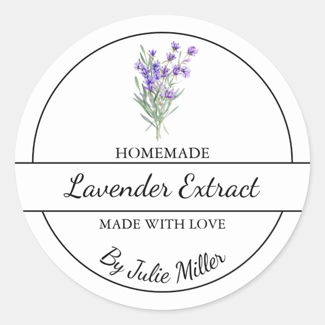 Etikett för enkel hemmaade Lavender Extract (Framsida)