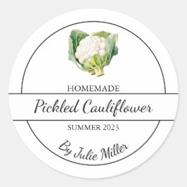 Etikett för enkel homemade Pickled Cauliblomma