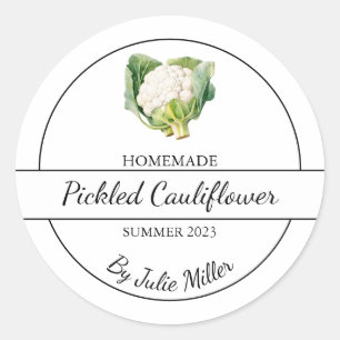 Etikett för enkel homemade Pickled Cauliblomma