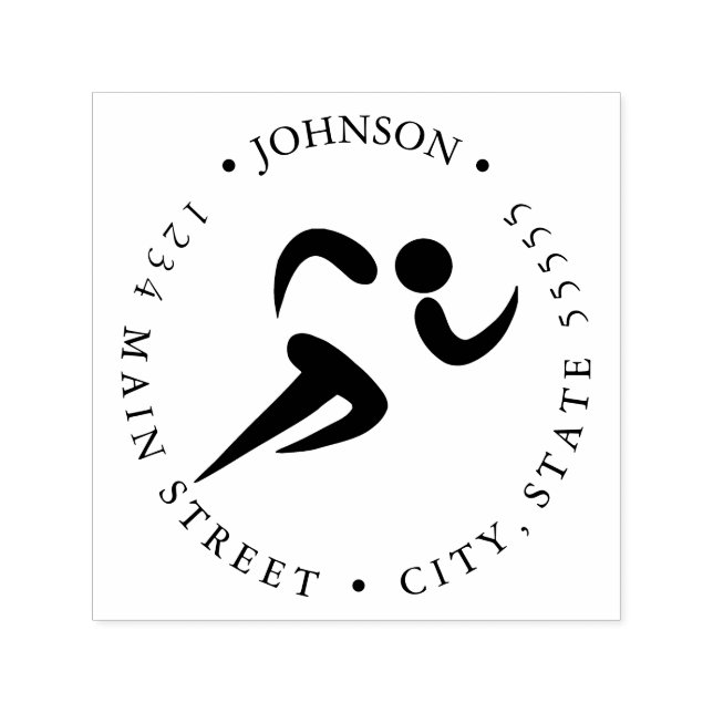 Etikett för enkel körning av ikonåtergång självfärgande stämpel (Design)