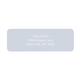 Etikett för enkel ljusblå och vit returadress
