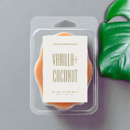 Etikett för enkel minimalistisk elfenbenssoja i va