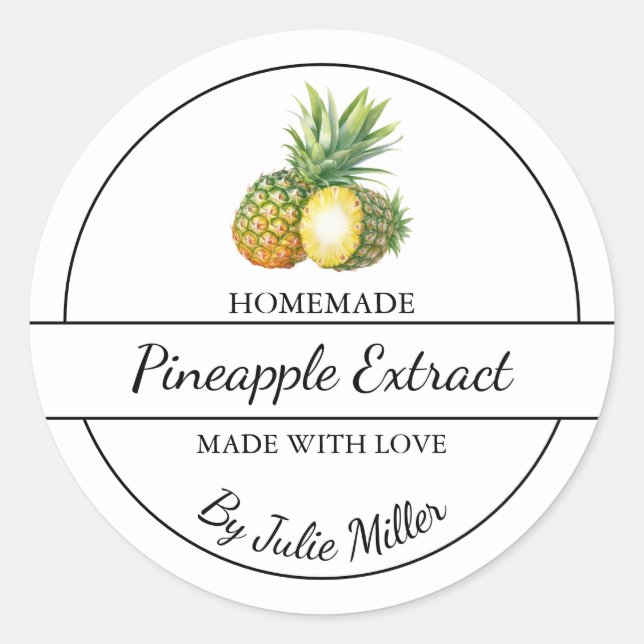 Etikett för enkelt extrakt av ananas (Framsida)