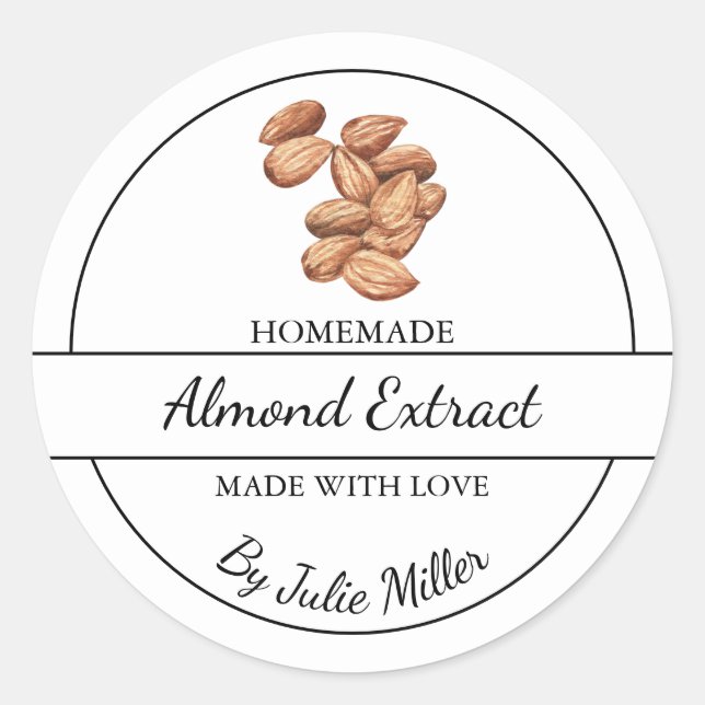 Etikett för enkelt homemade Almond Extract (Framsida)