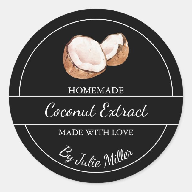 Etikett för enkelt Homemade Coconut Extract (Framsida)
