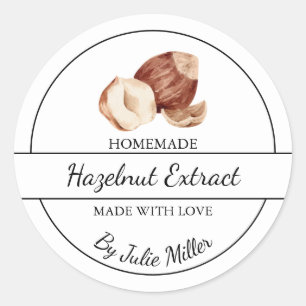 Etikett för enkelt Homemade Hazelnut Extract Label