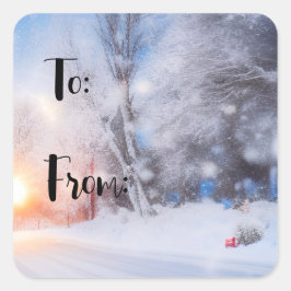 Etikett för etikett för årstorgen på sunt vinterda