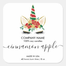 Etikett för etikett för Unicorn Candle