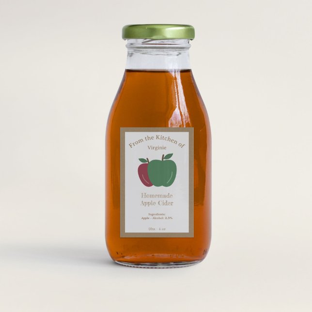 Etikett för etiketten Rustic Apple Cider Flaska (Rustic Apple Cider Bottle Label Sticker)