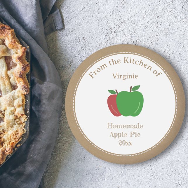 Etikett för etiketten Rustic Apple Paj (Rustic Apple Pie Label Sticker)