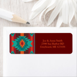 Etikett för etnisk geometri i sydväst returadress etikett