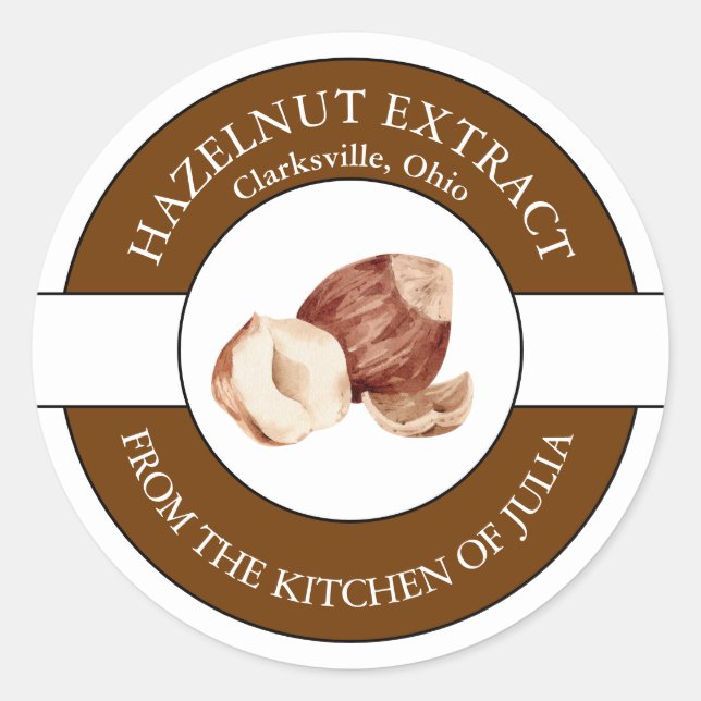 Etikett för extraktion av hasselnöt (Framsida)