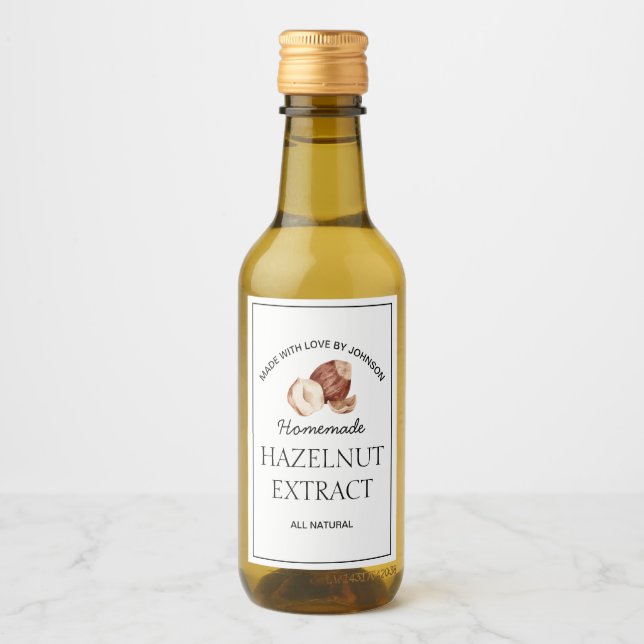 Etikett för extraktion av hasselnöt (Framsida)