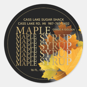 Etikett för färglöst äpple Löv Round Syrup