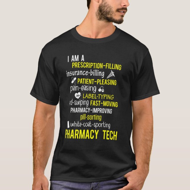 Etikett för farmaceutisk Auktoriserad Pharma Tech T Shirt (Framsida)