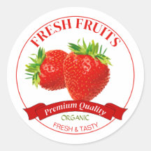 Etikett för färska jordgubbar
