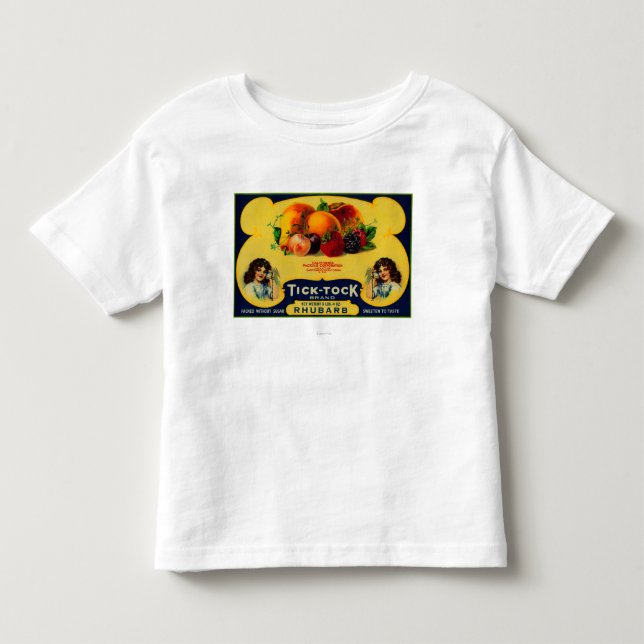 Etikett för fästingTock rabarber Tee Shirt (Framsida)