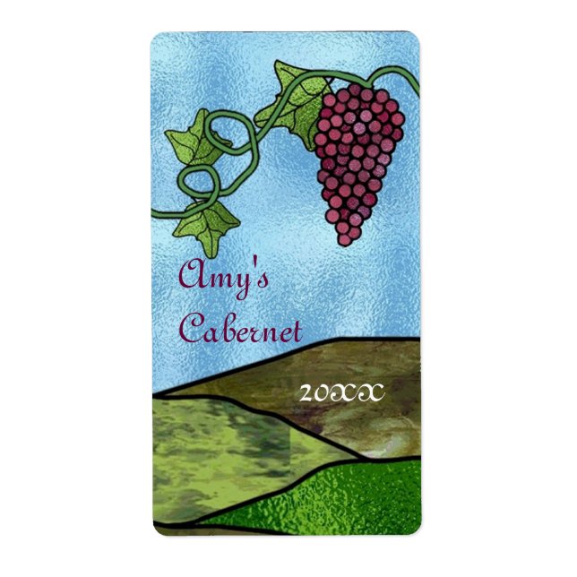 Etikett för fastsatt glas Stil Vin Fraktsedel (Framsidan)