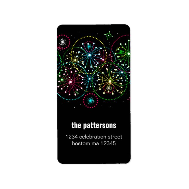 Etikett för Fireworks-explosionsadress Adressetikett (Framsidan)