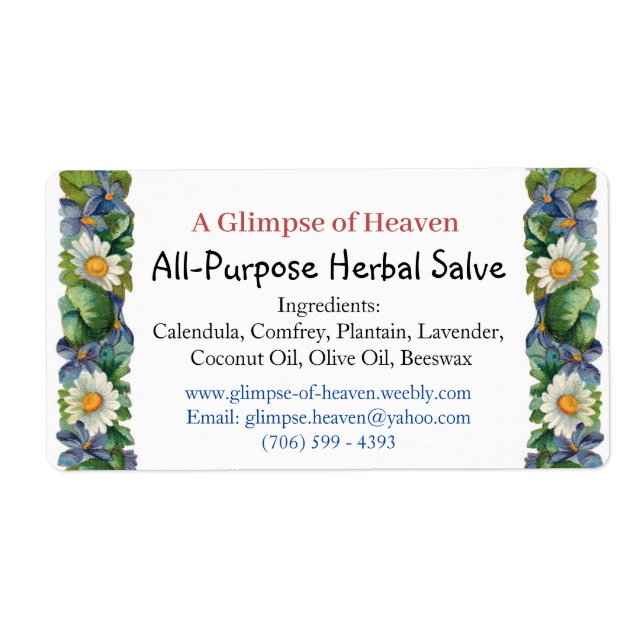 Etikett för flaska av salva fraktsedel (Framsidan)