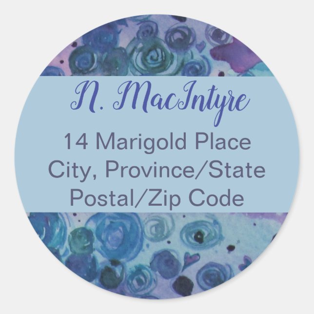 Etikett för försegling av konstnärligt Lila (20) (Framsida)