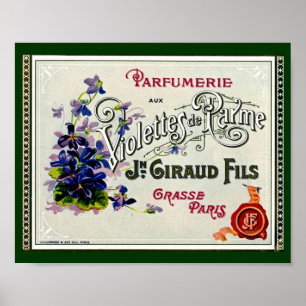 Etikett för franskViolette parfym Poster