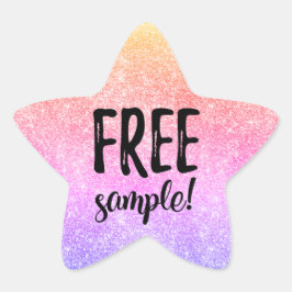 Etikett för fritt prov från glitter