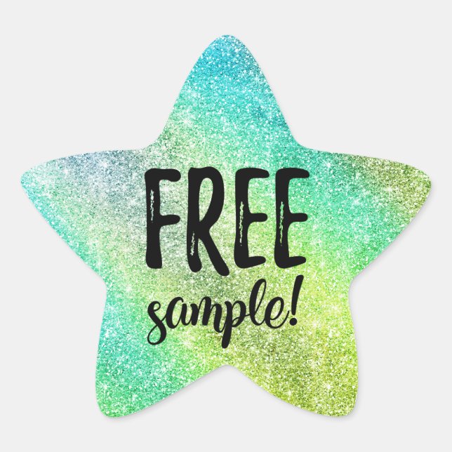 Etikett för fritt prov från glitter (Framsida)