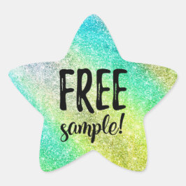 Etikett för fritt prov från glitter