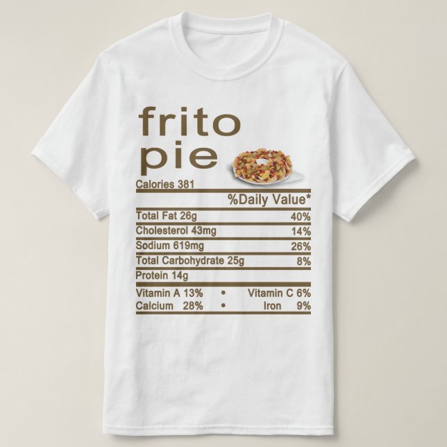 etikett för fritta paj Nutrition Facts T Shirt (Design framsida)