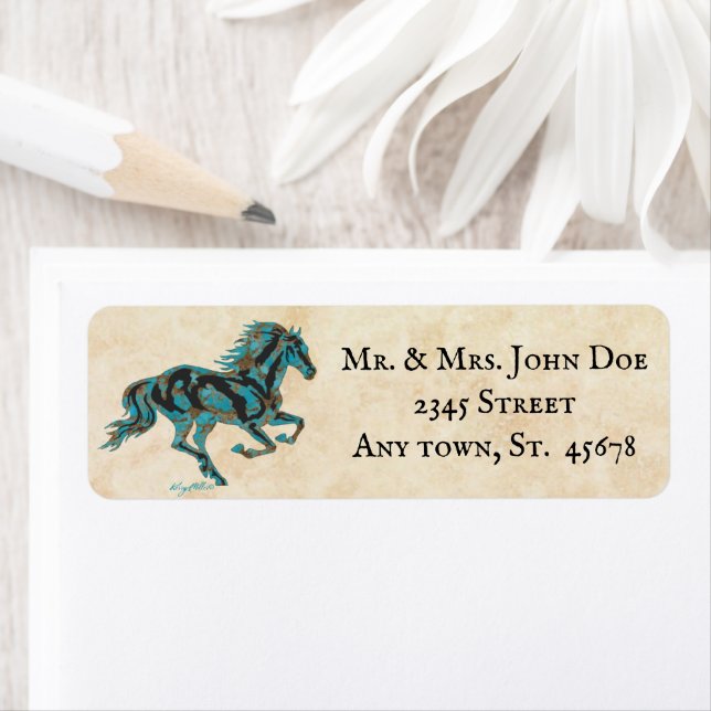 Etikett för Galloping Turcos Horse Returadress Etikett (Insitu)