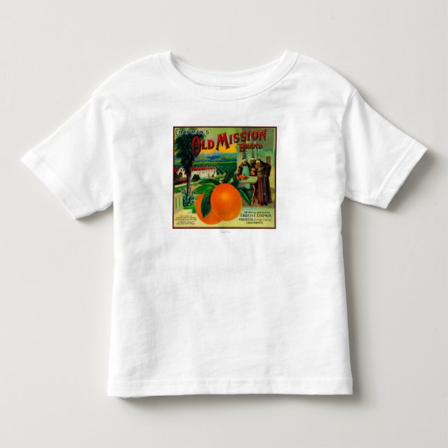Etikett för gammal Uppdrag OrangeFullerton, CA T Shirt (Framsida)