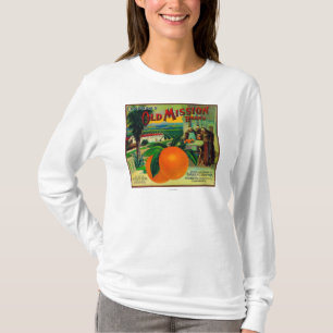 Etikett för gammal Uppdrag OrangeFullerton, CA T-shirt