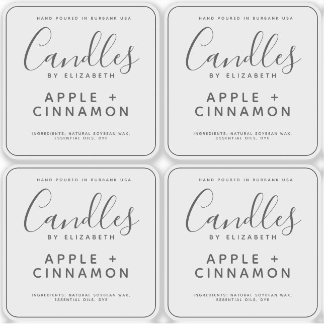 Etikett för genomskinlig ljussken för elegant (Framsida)